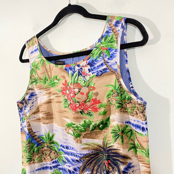 Talbots Women's Tropical Hawaiian Print Sleeveless Sheath Dress Size 10 - Picture 4 of 8